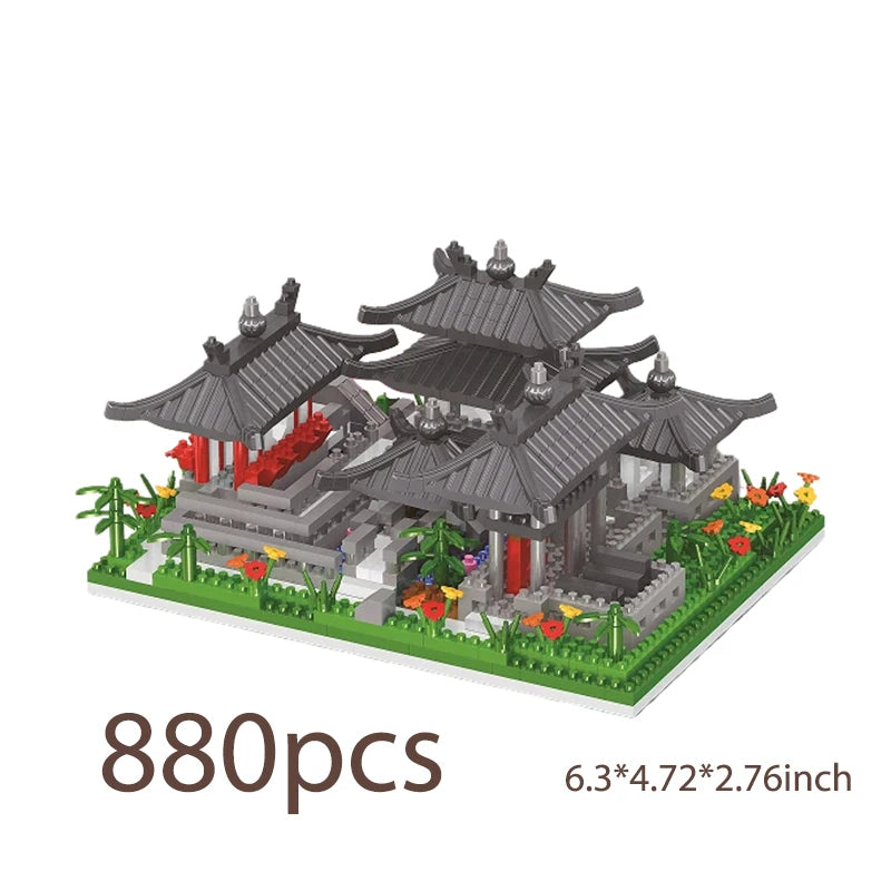 2172PCS Suzhou Garden Building Blocks Chinese Architecture Microparticle Model Educational Toy Christmas Gifts, Birthday Gifts