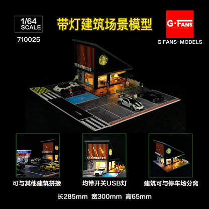 G-Fans 1:64 Tofu Shop header D Car Model scene Garage Storage ornaments Car model display, Boy toys.