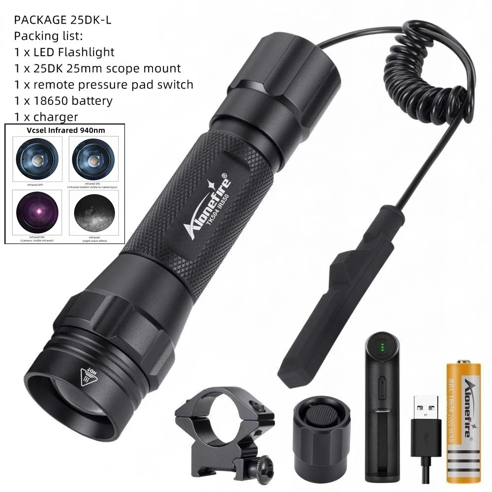 IR850nm&940nm Latest Infrared LED Zoom High Bright Night Vision Infrared Fill Light Tactical Hunting Zoom Flashlight IR Lighting