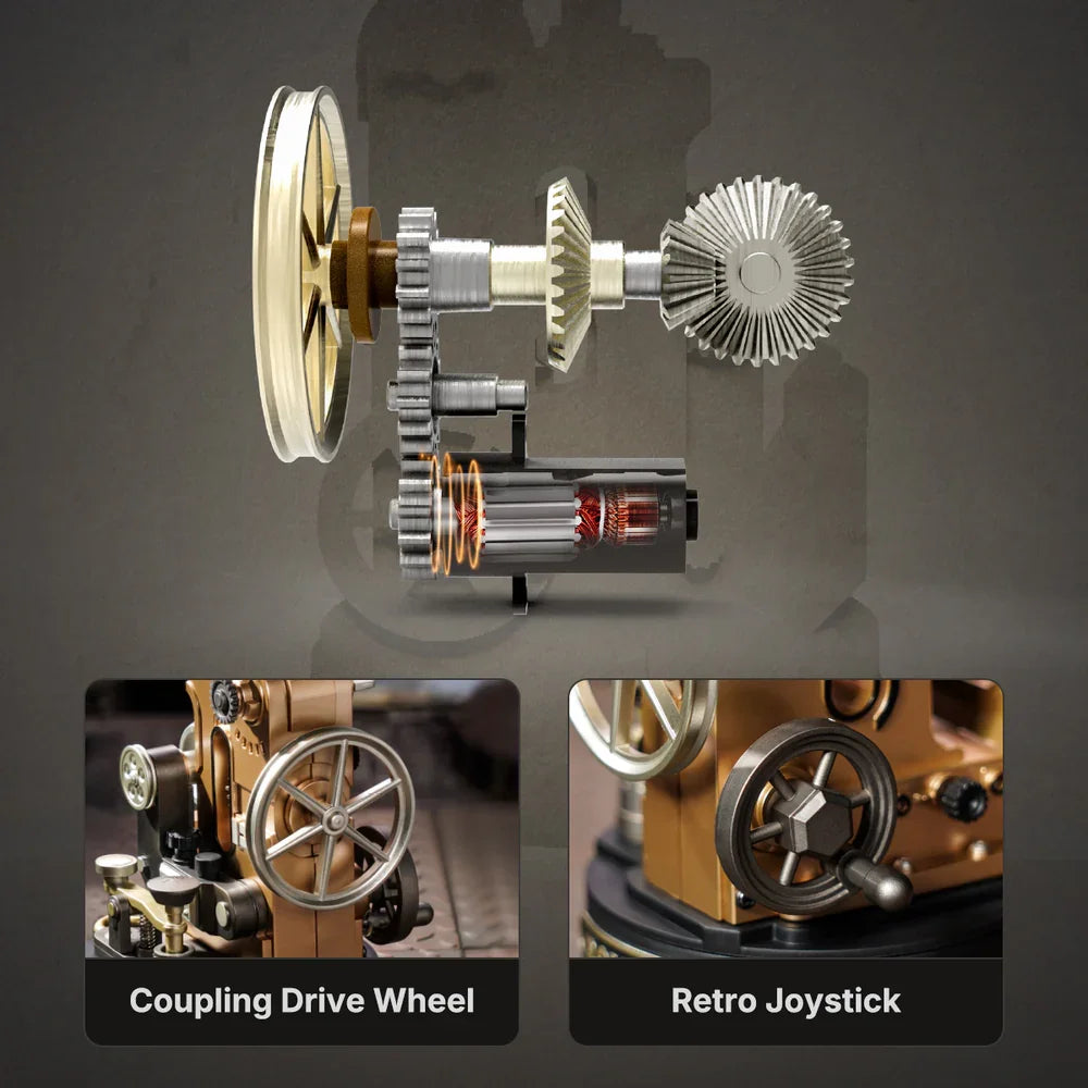 ROKR 3D Puzzle Da Vinci Helicopter Model Kit Mechanical DIY Building Set with Lights Motion PVC Engineering Model Toy