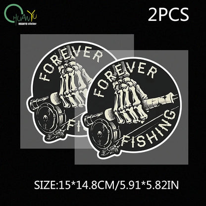 Forever Fishing Reel Sticker for Tackle Box Toolbox NEVER Tire of Fishing Decal JDM Funny Car Stickers Waterproof