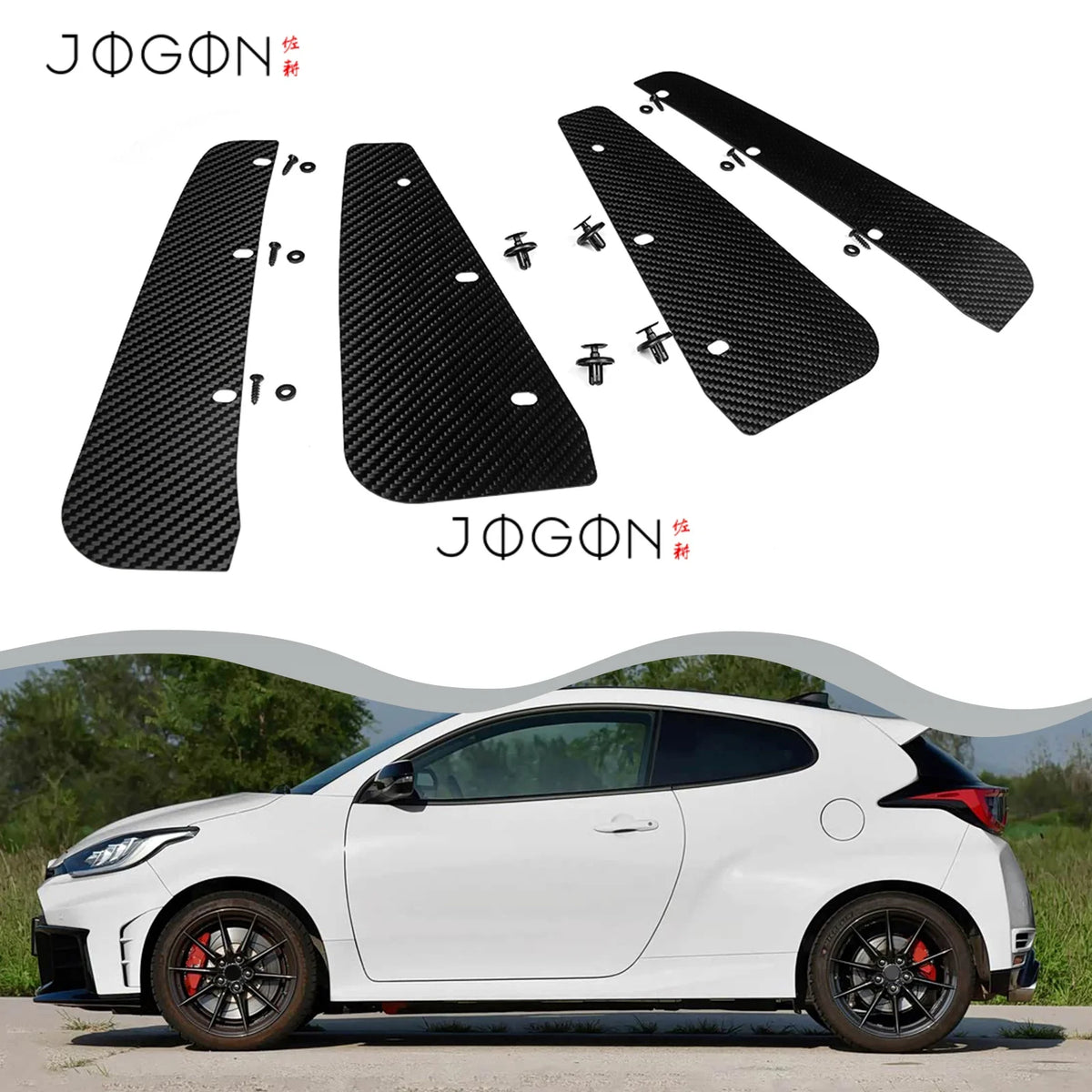 4Pcs Real Carbon Fiber Car Side Fender Mudflaps Splash Mud Guards Flaps Cover Trim Accessories For Toyota GR Yaris 2025 2026