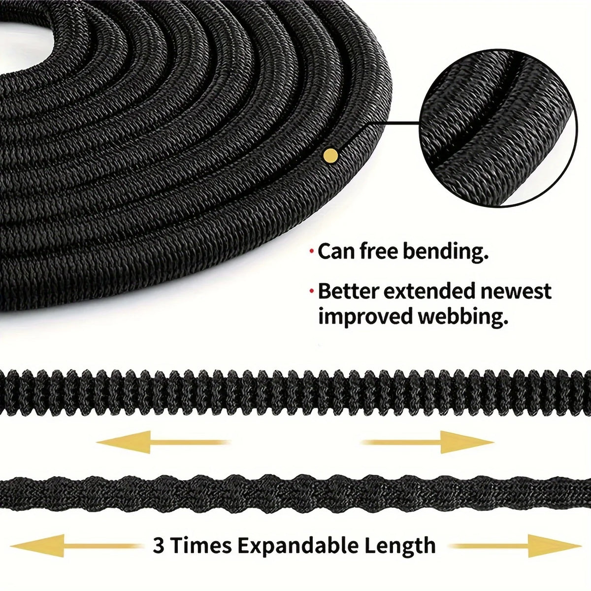 Expandable Garden Hose 25FT-150FT Magic Water Pipe for Home Garden Daily Watering High-Pressure Car Wash Cleaning Spray Gun