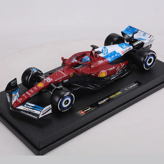 Burago 1:18 MIAMI GP 2025 Ferrari F1 Formula Racing Car SF25 NO.16 C.Leclerc NO.44 L.Hamilton Alloy Model Car