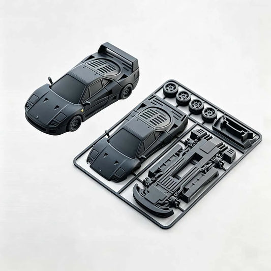 Grey Racing Car Unassembled Assembly Model, DIY Buildable Sports Car Toy for Collection, Home Desk Ornament & Present