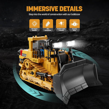 RC Excavator Dump Truck Bulldozer Diecast Construction Vehicle Alloy Remote Control Engineering Car Toy for Children Boys