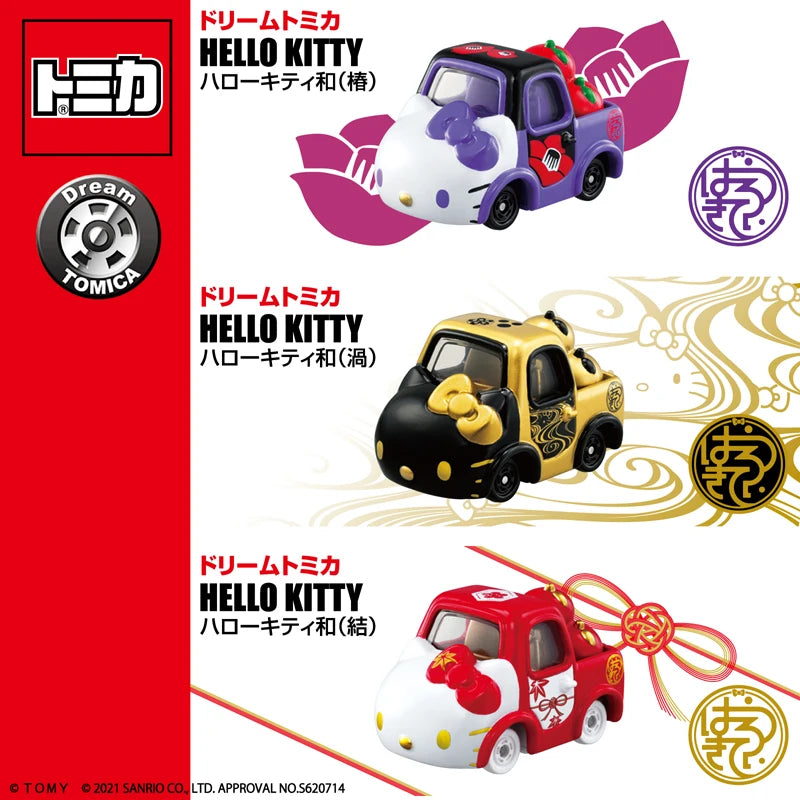 Tomy  Tomica Hello Kitty Diecast Alloy Car Model Japanese Wa Style Collectible Decorative Vehicle Gift For  Collectors