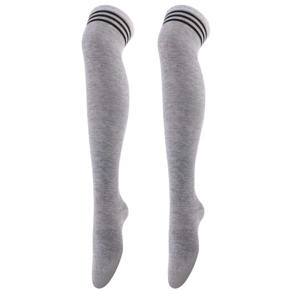 Women Jk Stockings Halloween Party Cosplay Socks Over Knee Thigh Socks Warm Stocking Women Boot Sock Triple Stripe Long Socks