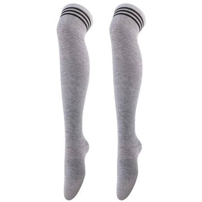 Women Jk Stockings Halloween Party Cosplay Socks Over Knee Thigh Socks Warm Stocking Women Boot Sock Triple Stripe Long Socks