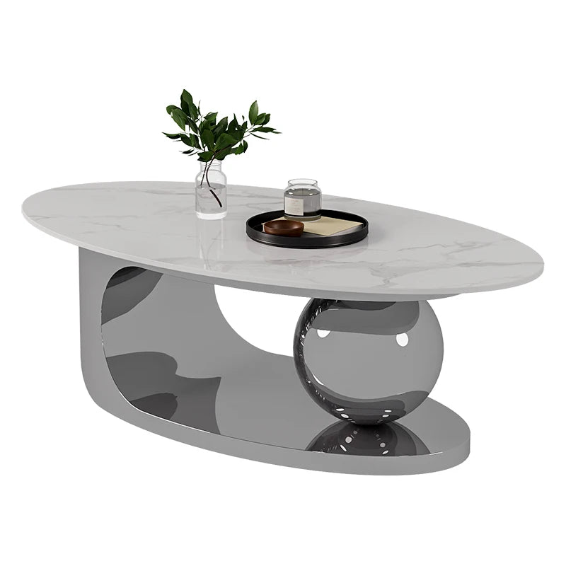 European Luxury Coffee Table Oval Modern Glam Premium Coffee Table Living Room Aesthetic Table Basse Design Home Furniture