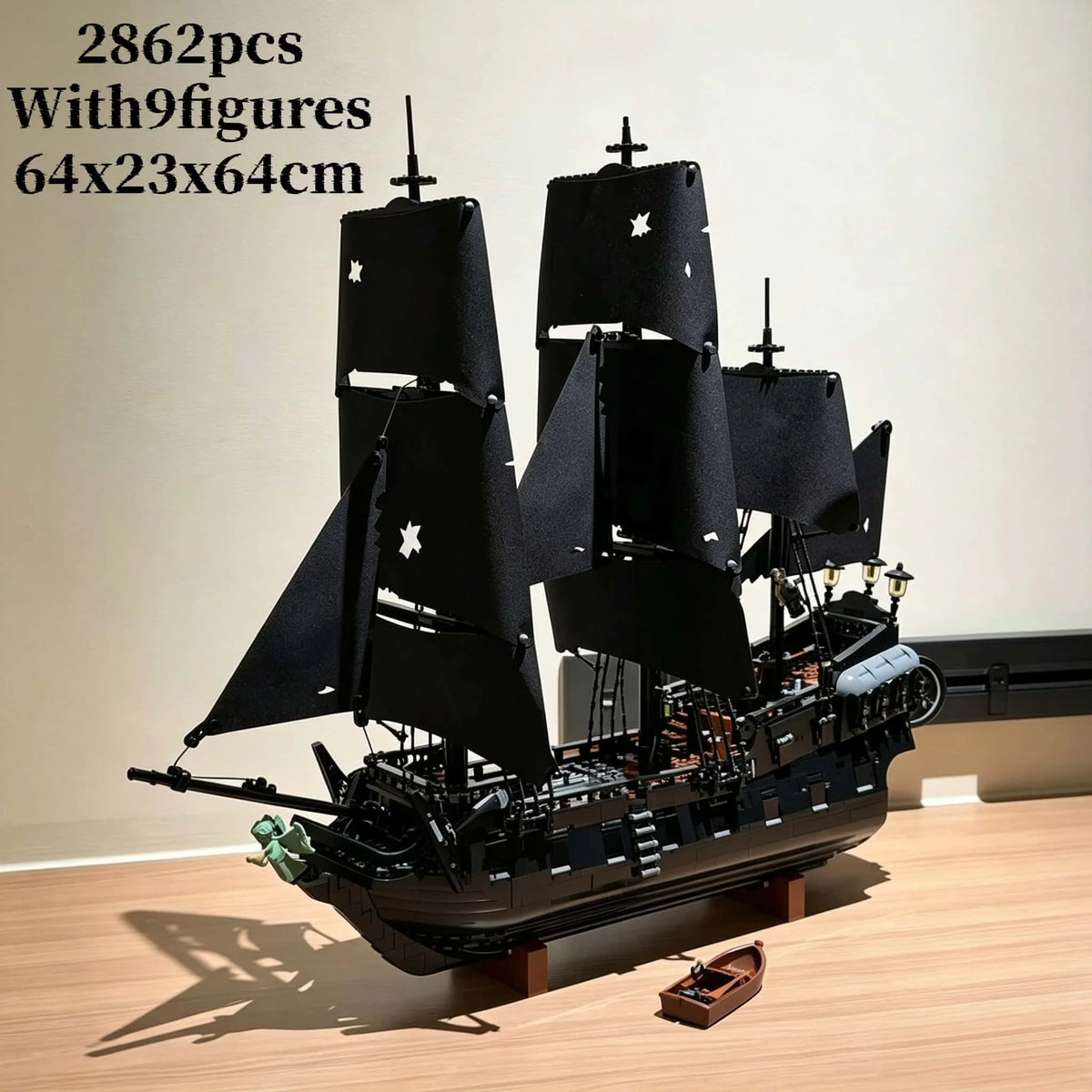 Ready Stock 2862Pcs Pirate Ship Building Blocks Set with 9 Minifigures, Home Decor Ornament Model, Holiday Gift
