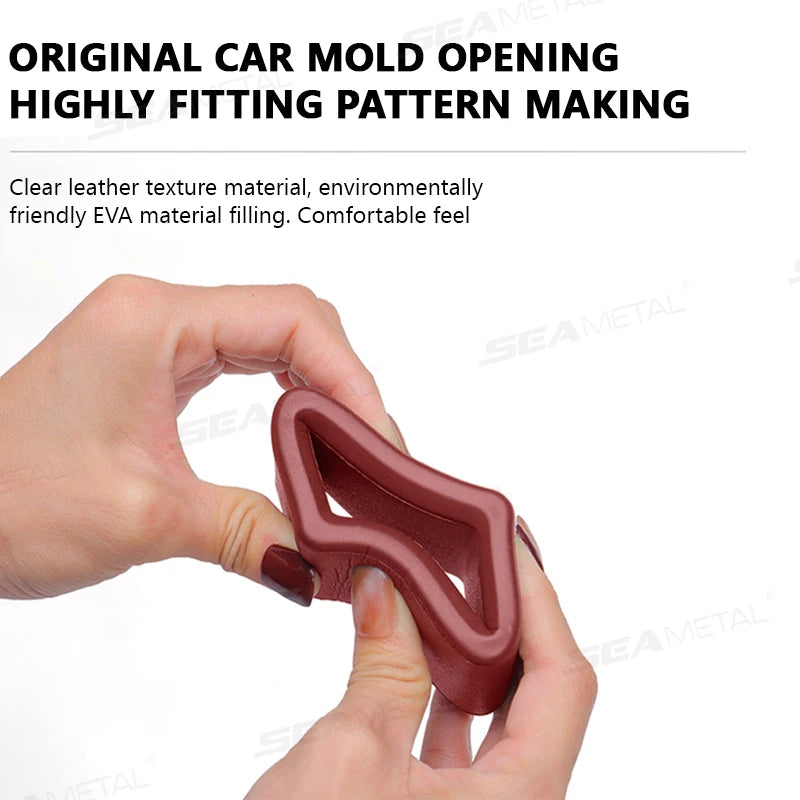 SEAMETAL Car Seatbelt Guard Seat Belt Holder EVA Buckle Protective Cover Upright Device Card Slot Bracket Car Accessories
