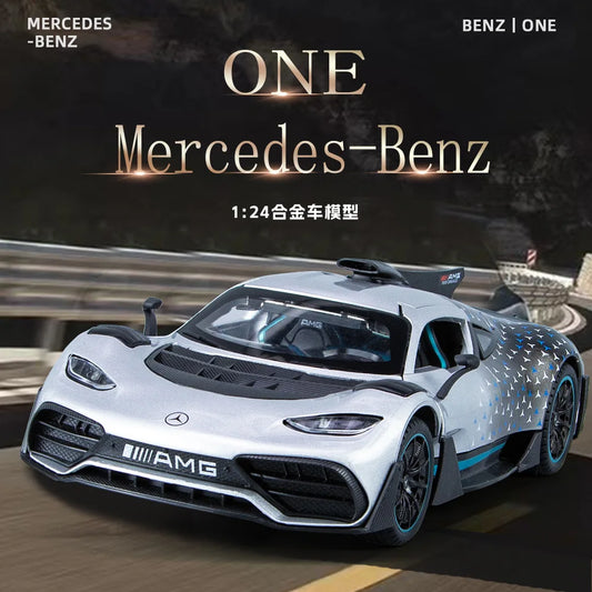 1:24 AMG ONE Alloy Super Sports Car Model Sound and Light Boy Toy Car Model Figure Birthday Gift Collection Desk Decoration