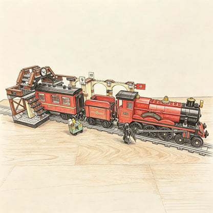 2026 New Classic Train Model Building Block Set DIY Assembly Model Adult Christmas Gift Creative Collectible Toy