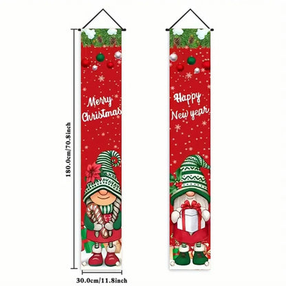 Christmas New Year Decorations Couplet Santa Snowman Door Banner For Home 2025 Xmas Hanging Ornaments Navidad Gift New Year 2026