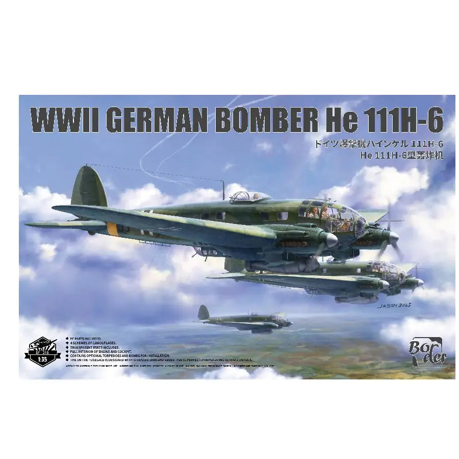 Border 1/35 BF-018 Bomber He111H-6 Full Interior& Soldiers（Combat Status+Ground)