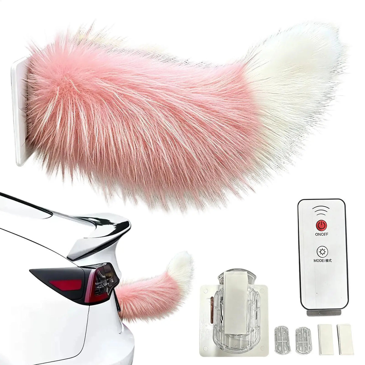 Moving Tail Cute Remote Control Rechargeable Decor Car Exterior Ornaments for RV Travel Rear Trucks Motorcycle Home Vehicles