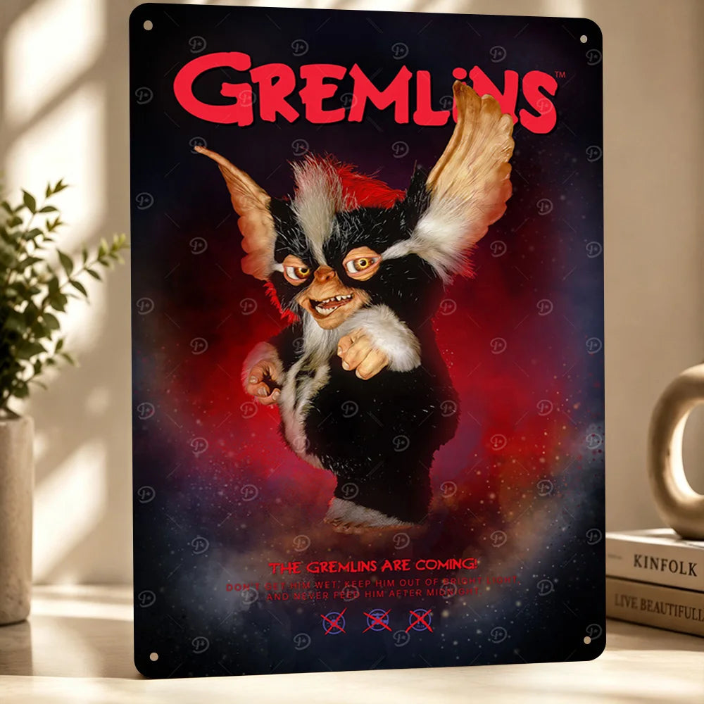 Gremlins Aluminum Posters Customized Metal Tin Sign Vintage Premium Dramatic Screen Scene Wall Art For Film Fans And Theaters