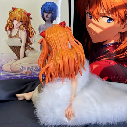 Anime Action Figure Collectible Asuka Langley Soryu Casual Loungewear Sitting Pose Model Desktop Decoration Gift For Anime Fans