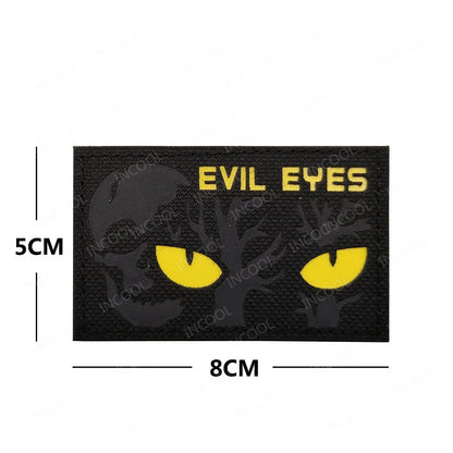 Cat Eyes Glow In Dark Patches Infrared IR Reflective Rubber Appliqued For Hats Helmet Uniform Backpack