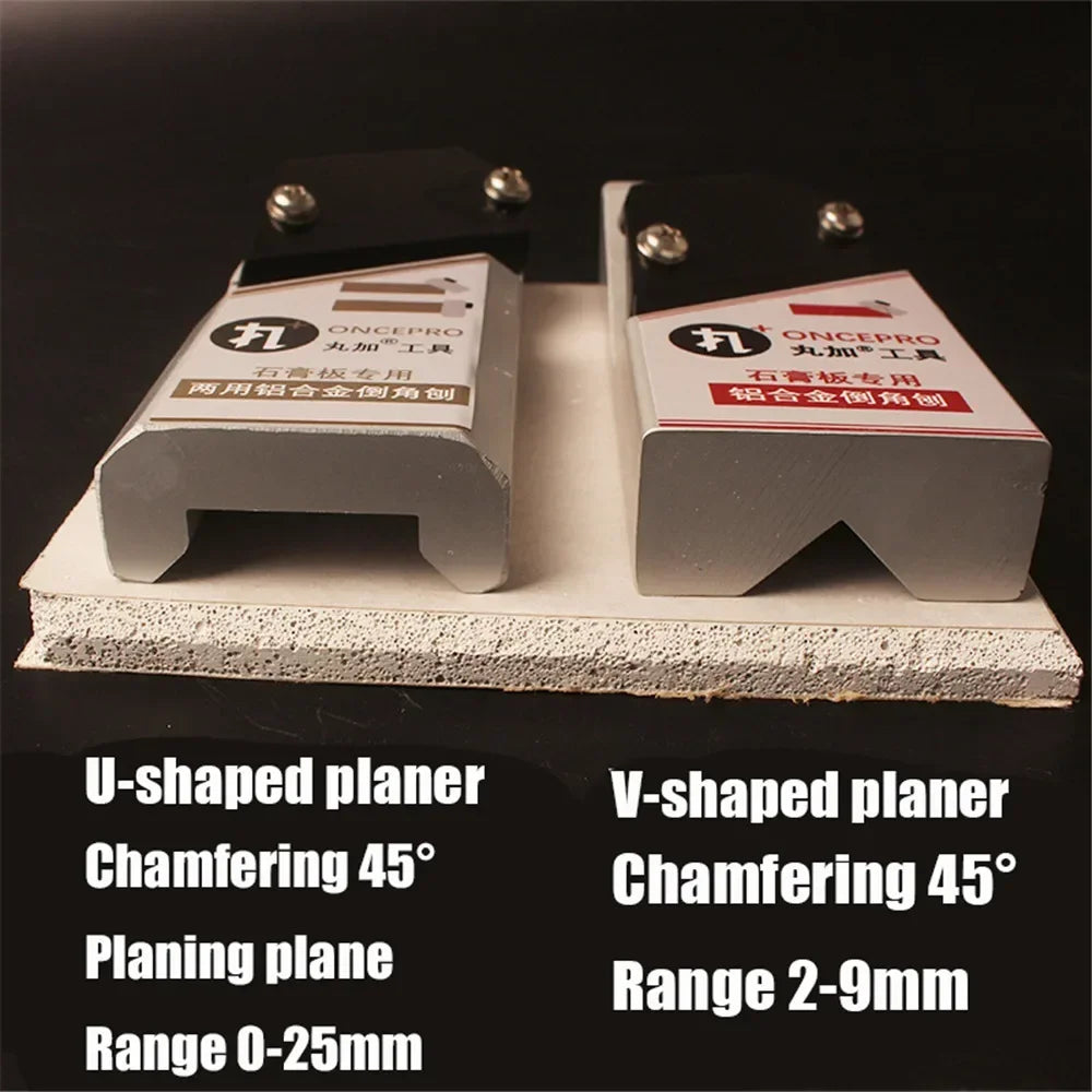 Aluminum Alloy Chamfering Planer with 6 Blade 45° Angle Wood Edges Trimming Tool for Plasterboard Ceiling Decorative Hand Planes