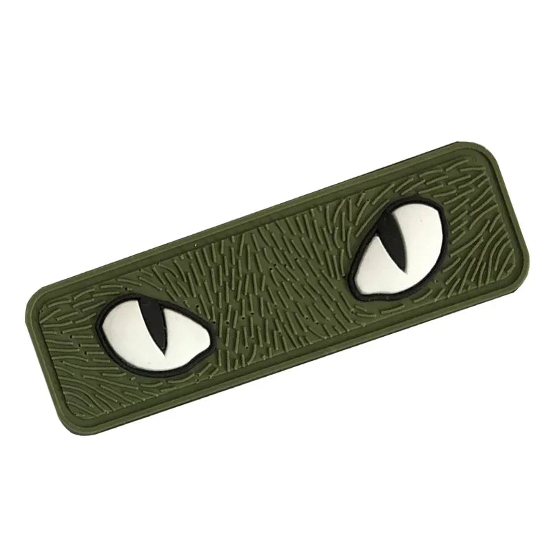 Cat Eyes Glow In Dark Patches Infrared IR Reflective Rubber Appliqued For Hats Helmet Uniform Backpack
