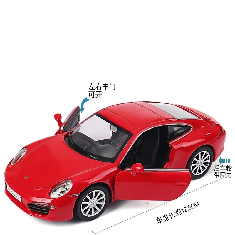 MaKeda1:36 Porsche 911 Carrera S Sports Car Pull Back Car Model Car Metal Alloy Toy Car For Kid Gifts Collection