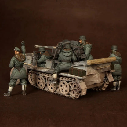 1/35 resin soldier model GK - Military theme (5 figures without tank) unassembled and unpainted DIY kit - 984R