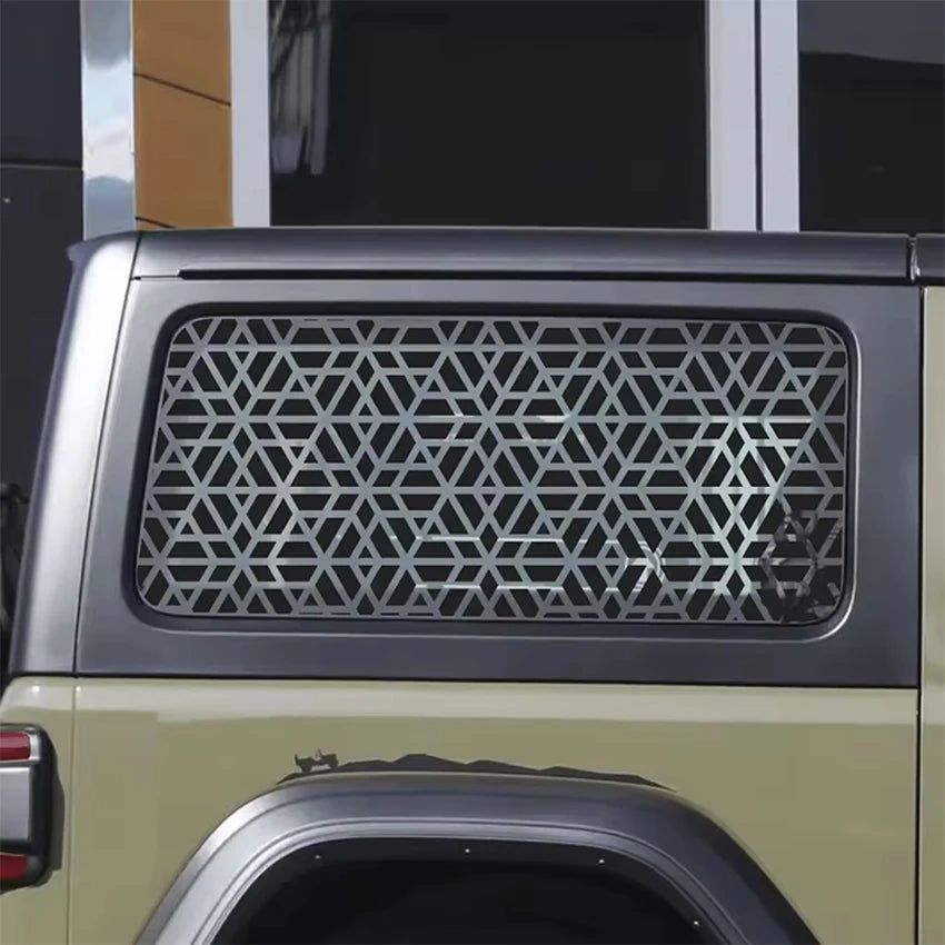 Car Side Window Honeycomb Matte Black Sticker For Triangular Window Decoration Vinyl Sticker Universal All Vehicle Accessories