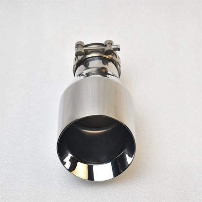 MILLTEK SPORT 304 Stainless Steel Exhaust Tip 2.5 Inch Inlet 4 Inch Outlet 6.9 Inch Long Slant Mount Tailpipe Nozzle