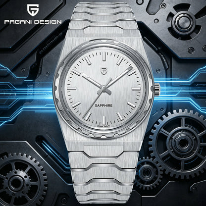 PAGANI DESIGN V2 Version 37mm Man Quartz Watch VJ21 Sapphire Stainless Steel Waterproof 10bar Thin 7mm Luminous C3 Reloj Hombre