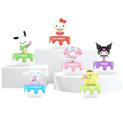 Sanrio Strawberry Cake Surprise Gift Box Series Hello Kitty Kuromi Dolls Figures Desktop Model Ornament Toy Gift