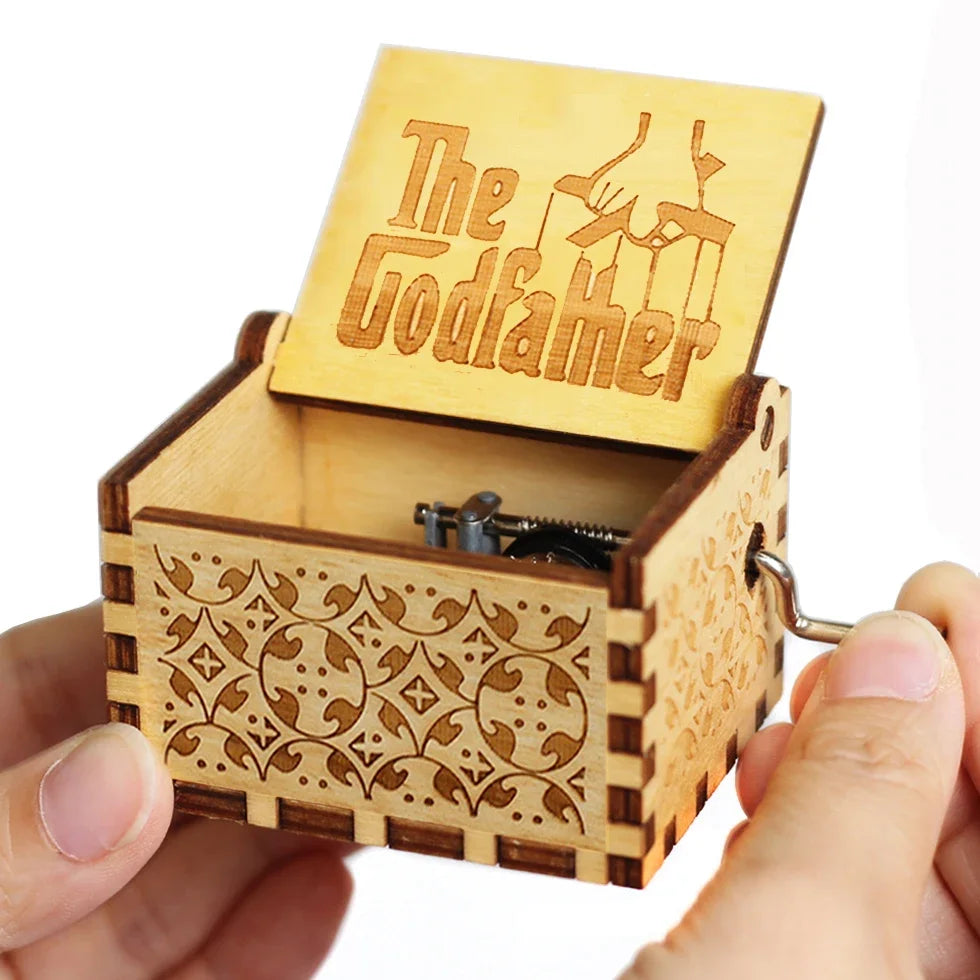 Wooden Anime Figure Music Box Pirates of the Carib Davy Jones Jack Sparrow Creative Birthday Christmas Day Gift