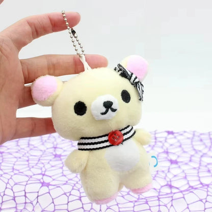 1/2PCS Kawaii Rilakkuma Anime Cartoon Plush Toys Keychain Accessories Soft Stuffed Backpack Key Pendant Girl Boy Birthday Gifts