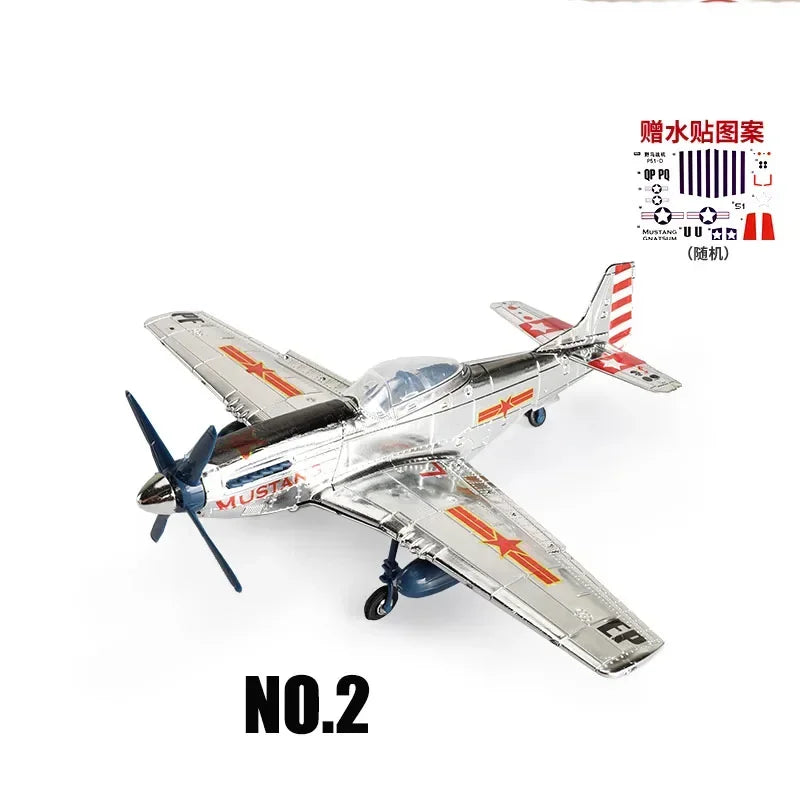 1/48 WWII Fighter Model 4D Assemble Aircraft Plastic DIY Accessories Toy Small Airplane Toy Diy Craft Kits for Adults