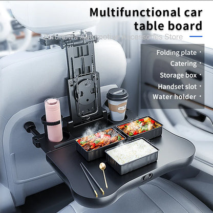 High-end Multifunctional Car Travel Tray Foldable Backseat Desk with Cup Holder Universal Fit for Most Cars Road Trips