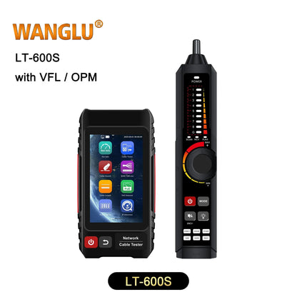 WANGLU 4" Touch Screen UTP Cable Tester PoE VFL OPM TDR Level Meter Test IP Search Scan Tracer in one Network Cable Tool