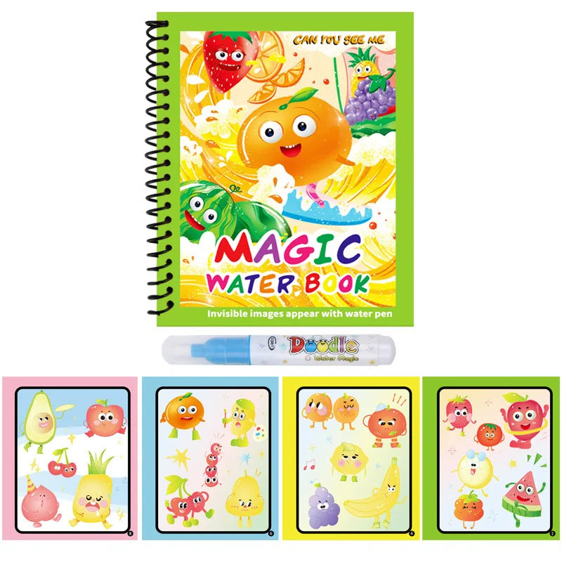 Repeated Children Drawing Coloring Books Sensory Early Education Puzzle Drawing Toys Ocean Dinosaur Animal Water Drawing Picture