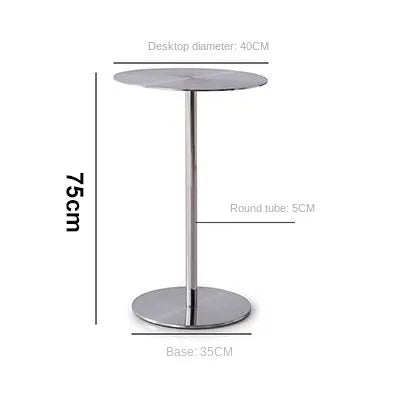 Simple Modern Industrial Style Cafe Stainless Steel Small Round Table Outdoor Leisure Round Iron Table Metal Dining Table