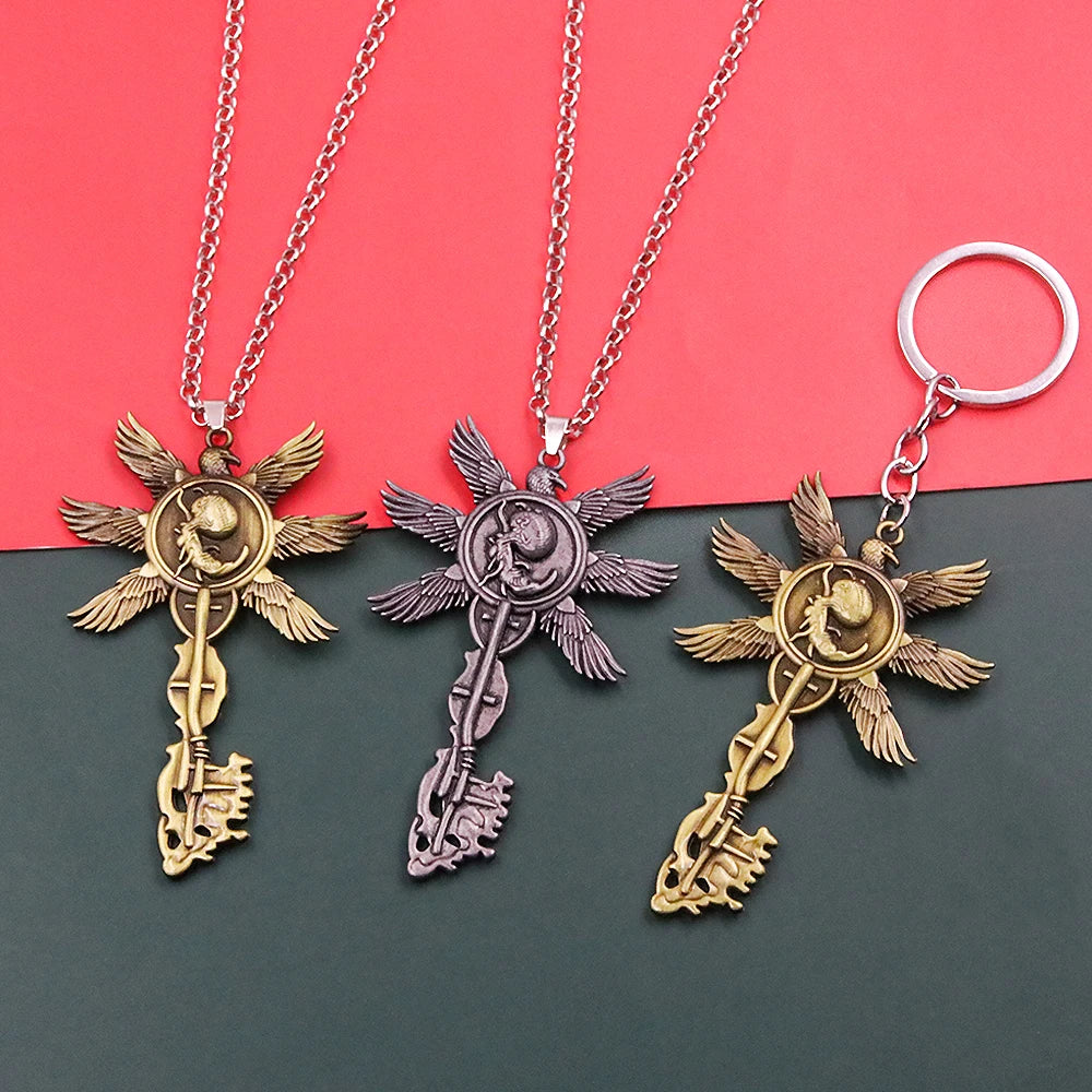 Residents Evils 8 Village Key Chains Vintage Six-Winged Unborn Key Pendant Keychain for Women Men Keyring Jewelry