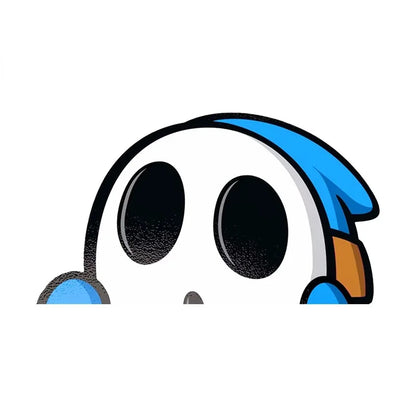 Car Stickers Cartoon Shy Guy Peeker Chibi Big Head Decal JDM Window Car Bumper Graffiti Decoration