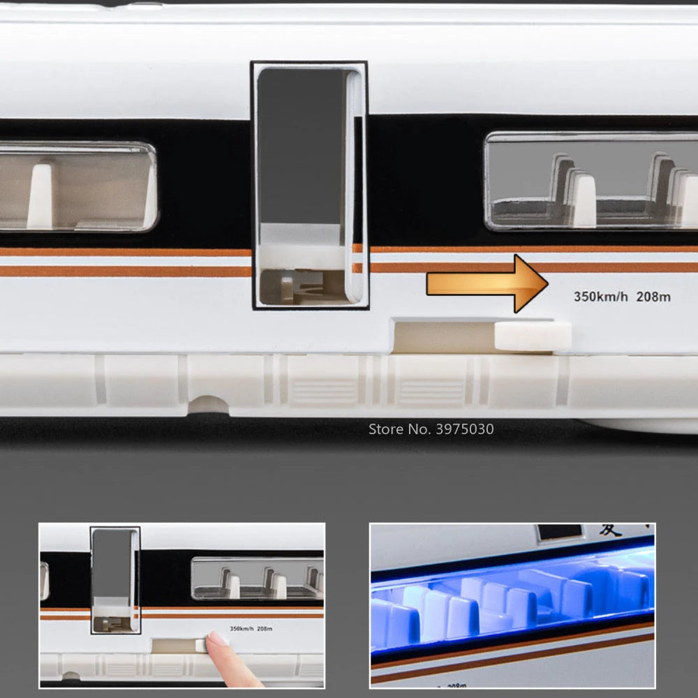 1/87 High Speed Railway Alloy Train Models Car Toys Magnetic Connect Doors Opened Train Model For Hobbyists Hobby Collections