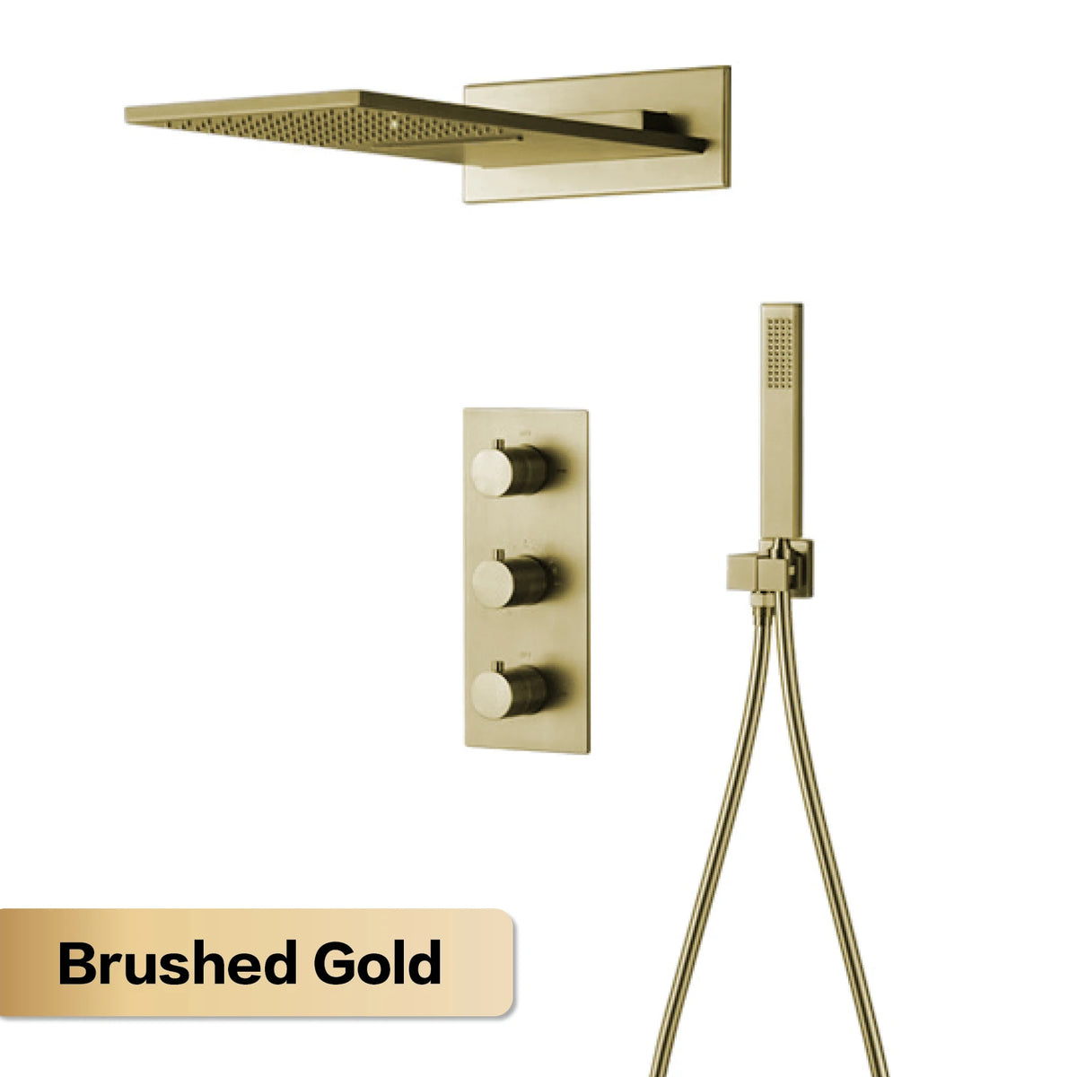 Luxury Gun Grey Brass Wall Mounted Constant Temperature Shower System Embedded Cold and Hot Water 4-Function Bathroom Mixer