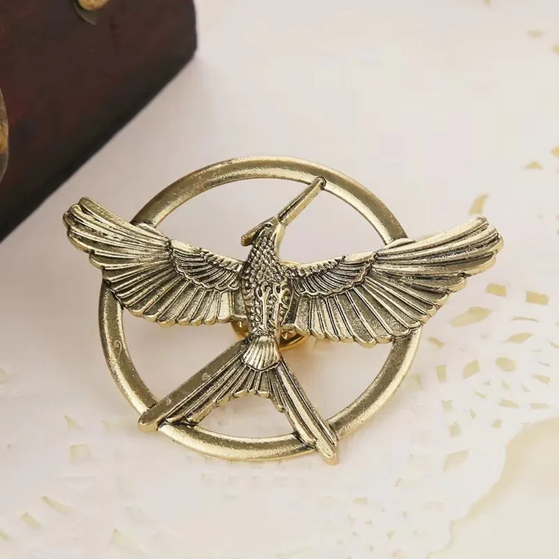 Jewelry mocking bird brooch badge