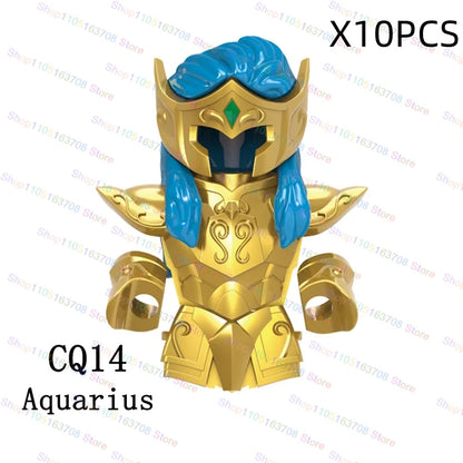 Saint Seiya Japanese Anime Cartoon Bricks Dolls Aiolia Aiolos Model Toys Building Blocks Figures Assembly Toys Gifts CQ11-22