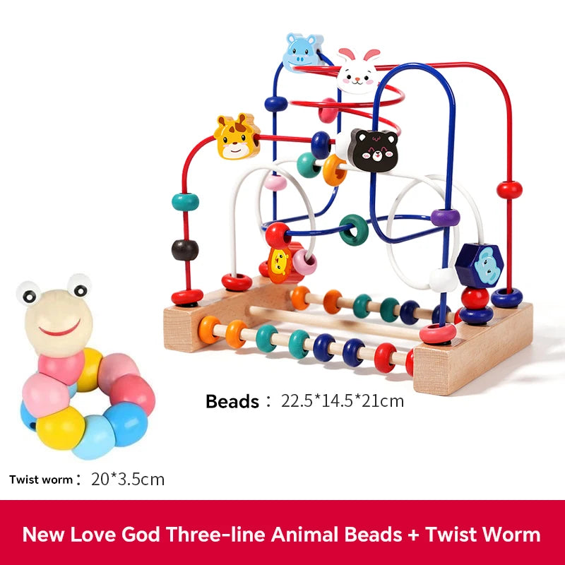 Baby Toddler Early Education Intelligence Building Blocks Beads Attention Span Toys for Boys And Girls Ages 1 to 3