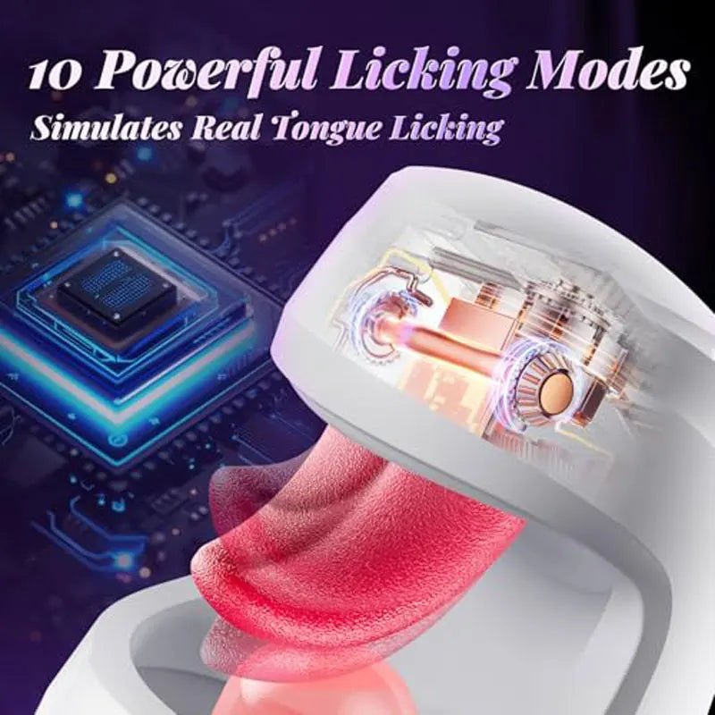 2025 Tongue Licking Male Masturbator 10 Thrusting Blowjob Sex Machine Stroker for Training Stimulation Sex Toys for Men Pleasure