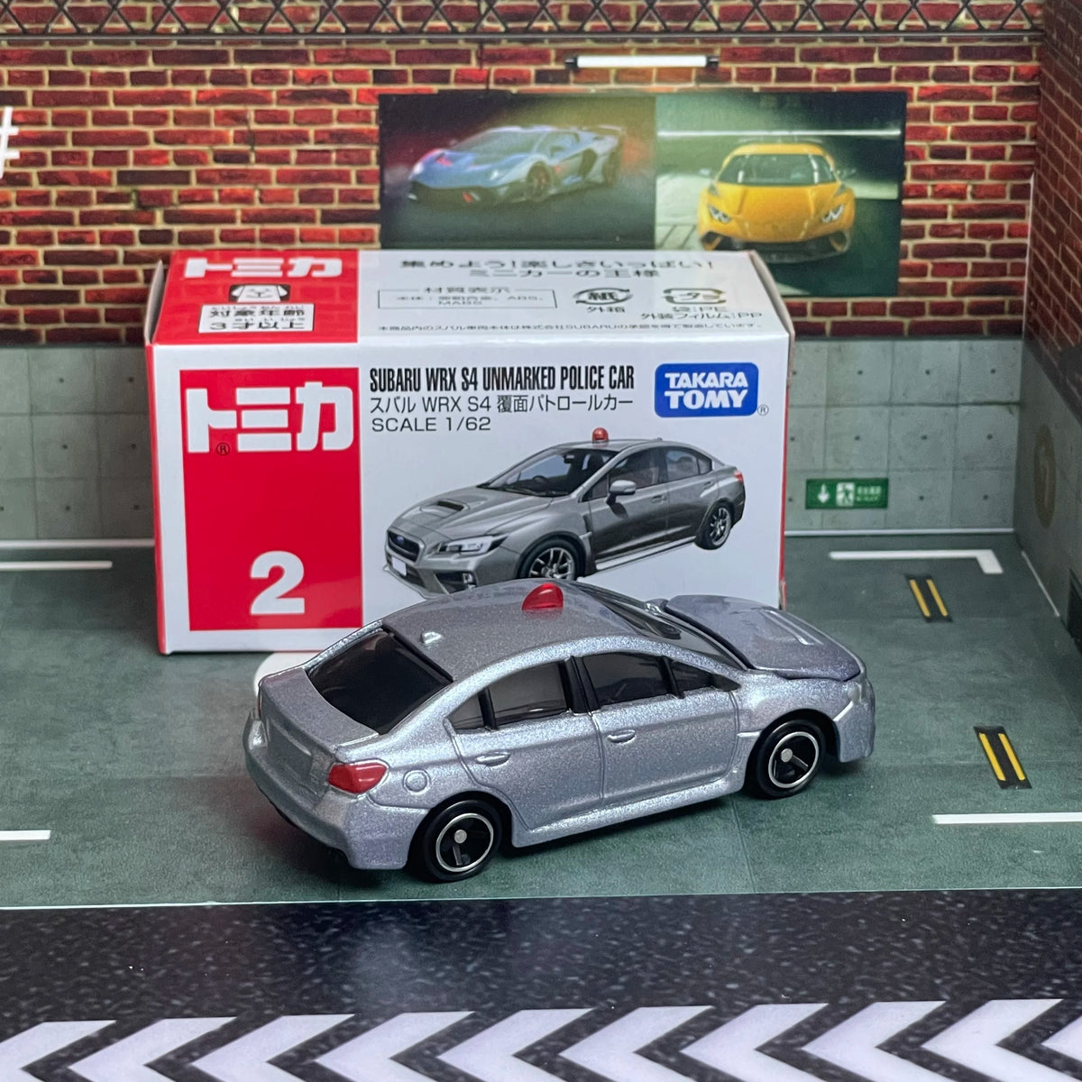 Takara Tomy Tomica No.2 Subaru WRX S4 Unmarked Patrol Car 1:64 Scale Alloy Diecast Car Mini Vehicle Collection Gift for Kids