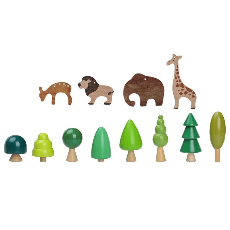 Baby Montessori Toys Artificial Forest Building Blocks Display Toys Balanced Educational Game For Newborns Baby Room Decoration