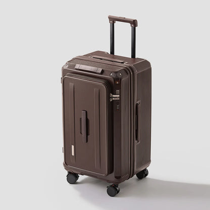 KLQDZMS Luggage Cart Style Travel Bag 20"24"26"28 Inch Large Capacity Trolley Case Women Boarding Box Men's with Wheels Suitcase
